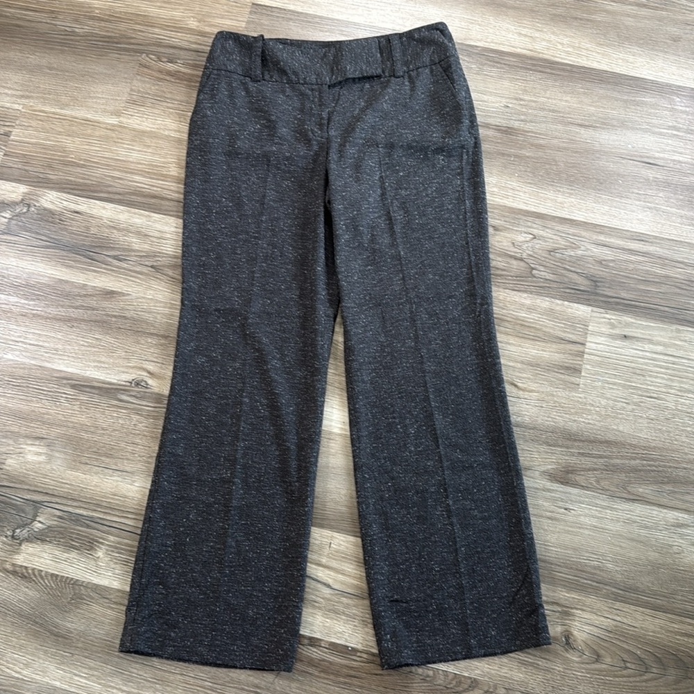 AB Studio Women's Size 10 Textured Trousers Gray Polyester Blend Edgy‎ Street